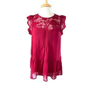 Gibson Lacey Blouse NWT Woman’s L flounce feminine